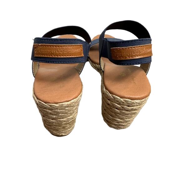 Tommy Bahama Sakura Sandal Heels Wedges Navy Blue Espadrilles 9 - Picture 6 of 11